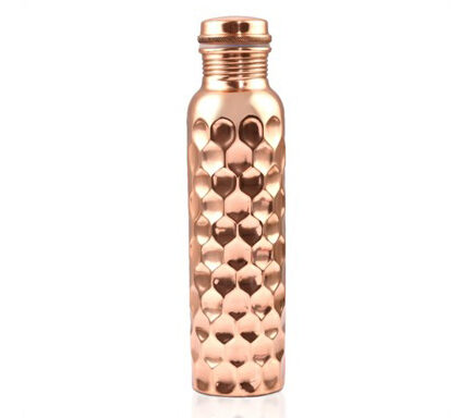 Copper Diamond Hammered Water Bottle