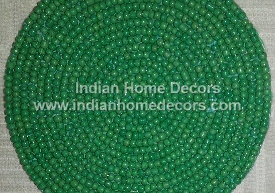 Beaded Green Coaster