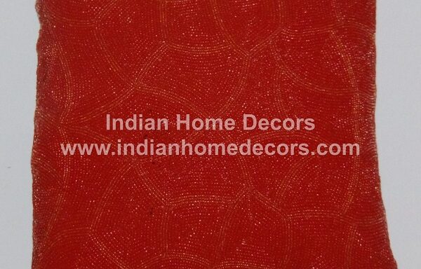 Red Beaded Cushion Cover