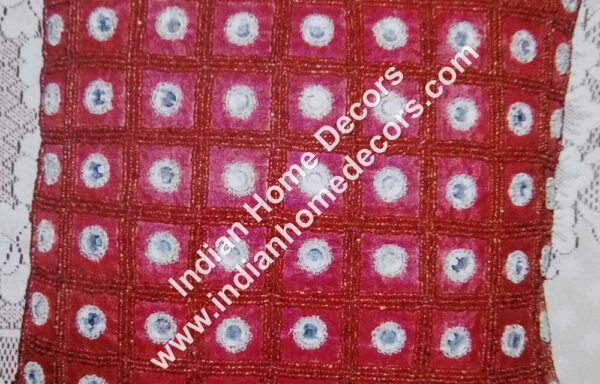 Red Beaded Glass Cushion Cover