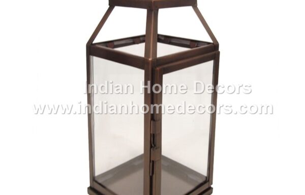 Iron Designer Floor Lantern Brass Antique