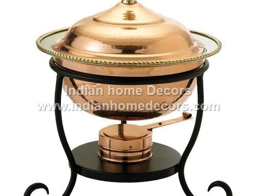 Copper Hammered Round Chafing Dish 3 Ltr