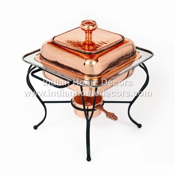 Copper Square Hammered Chafing Dish
